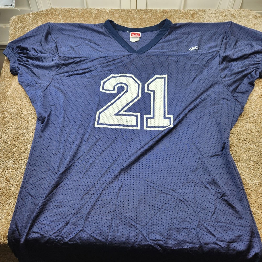 Rawlings Mens Navy Blue Mesh Football Jersey Elliott 21 XL FJ55FE Short Sleeve